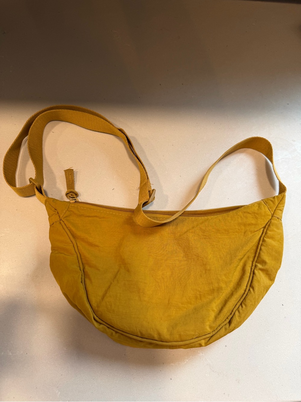 Casual Mustard Yellow Crossbody Bag for Women